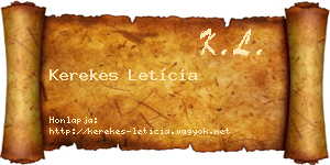 Kerekes Letícia névjegykártya