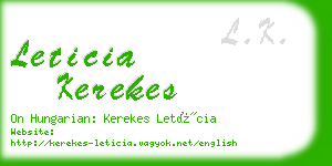 leticia kerekes business card